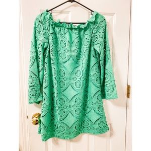 Lace over the shoulder dress